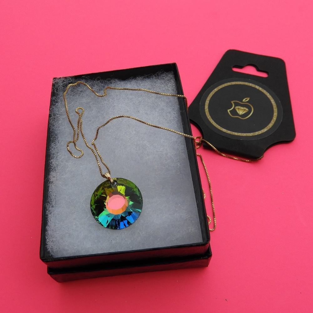 SWAROVSKI Pendant Italy Gold over Silver Necklace